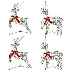 vidaXL Christmas Reindeer 4 pcs 80 LEDs Warm White 43 x 19 x 65 cm