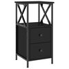 vidaXL Bedside Cabinets 2 pcs Black 34x35.5x70 cm Engineered Wood