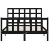 vidaXL Bed Frame without Mattress Black Double Solid Wood Pine