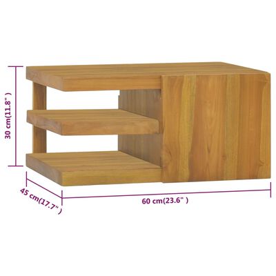 vidaXL Wall-mounted Bathroom Cabinet 60x45x30 cm Solid Wood Teak