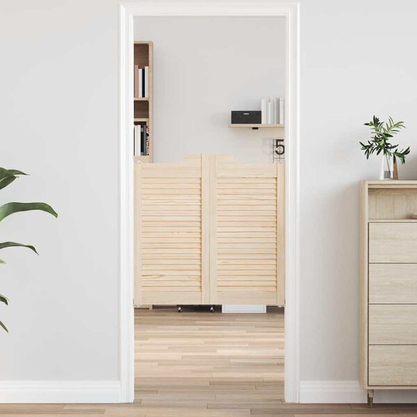 vidaXL Swing Doors Louvred Design 1-Pair 80x80 cm Solid Wood Pine