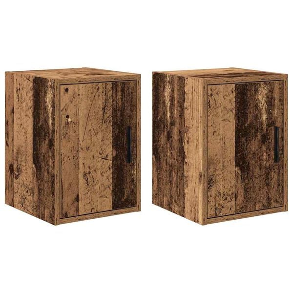 vidaXL Garage Wall Cabinets 2 pcs Old Wood Engineered Wood