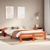 vidaXL Bed Frame without Mattress Wax Brown 140x200 cm Solid Wood Pine
