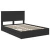 vidaXL Storage Bed with Headboard Black 150 x 200 cm Engineered Wood