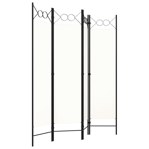 vidaXL 4-Panel Room Divider White 160x180 cm