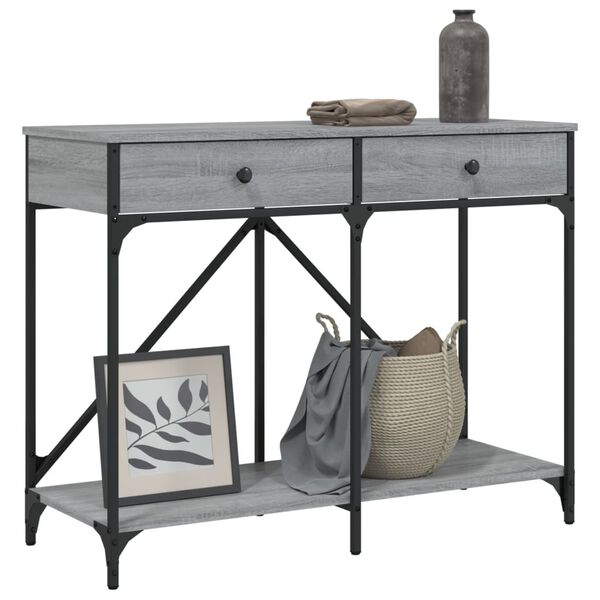 vidaXL Console Table Grey Sonoma 100x39x78.5 cm Engineered Wood