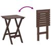vidaXL Rocking Chairs 2pcs with Foldable Table Brown Solid Wood Poplar