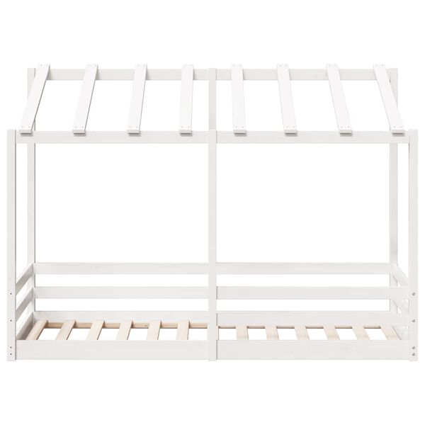 vidaXL Kids' Bed with Roof White 75x190 cm Solid Wood Pine