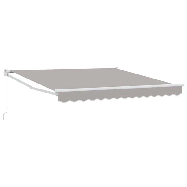 vidaXL Retractable Awning Manual Light grey 350 x 250 cm Fabric