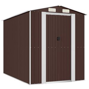 vidaXL Garden Shed Dark Brown 192x274x223 cm Galvanised Steel