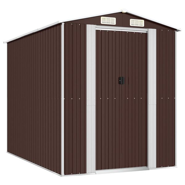 vidaXL Garden Shed Dark Brown 192x274x223 cm Galvanised Steel