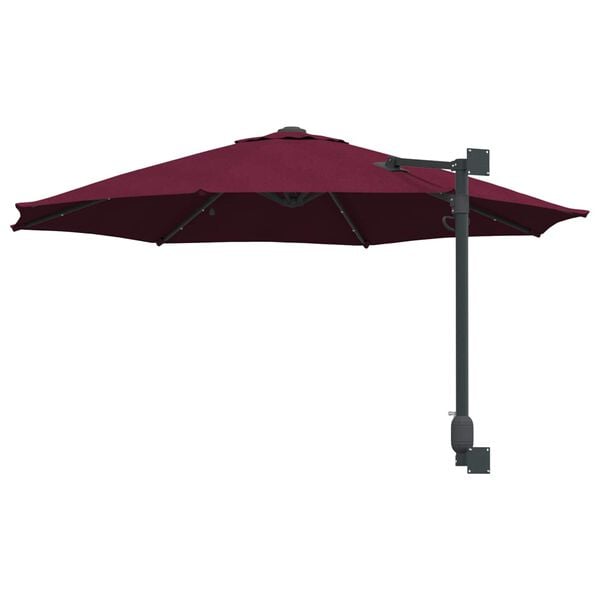 vidaXL Garden Parasol Manual Red and Black 248 x 248 x 148 cm