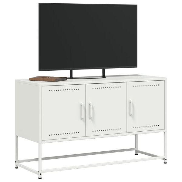 vidaXL TV Cabinet White 100.5x39x60.5 cm Steel