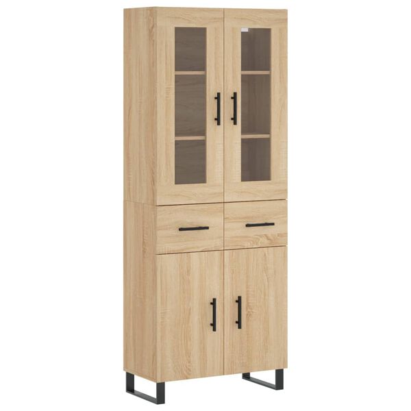 vidaXL Highboard Sonoma Oak 69.5x34x180 cm Engineered Wood