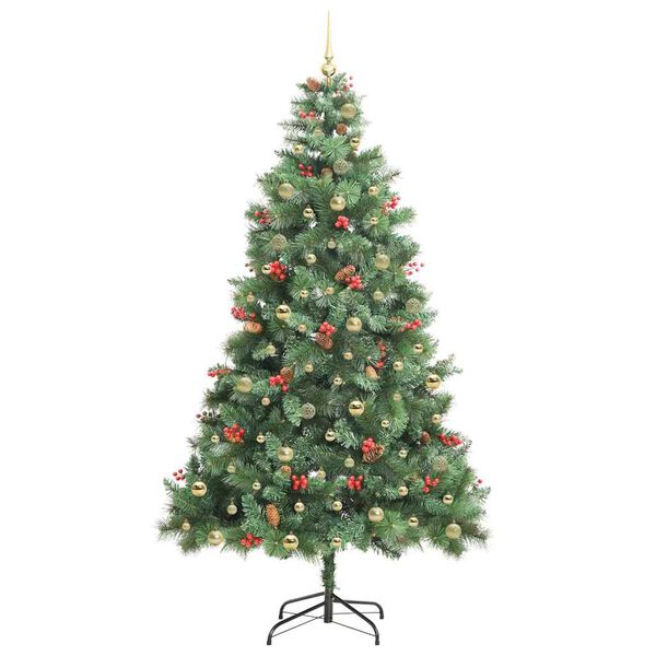 vidaXL Artificial Christmas Tree Green 240 cm PVC and Metal