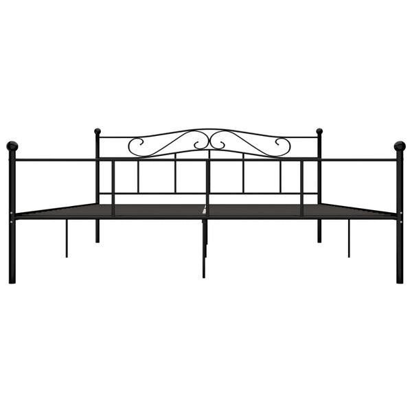 vidaXL Bed Frame without Mattress Black Metal 180x200 cm Super King