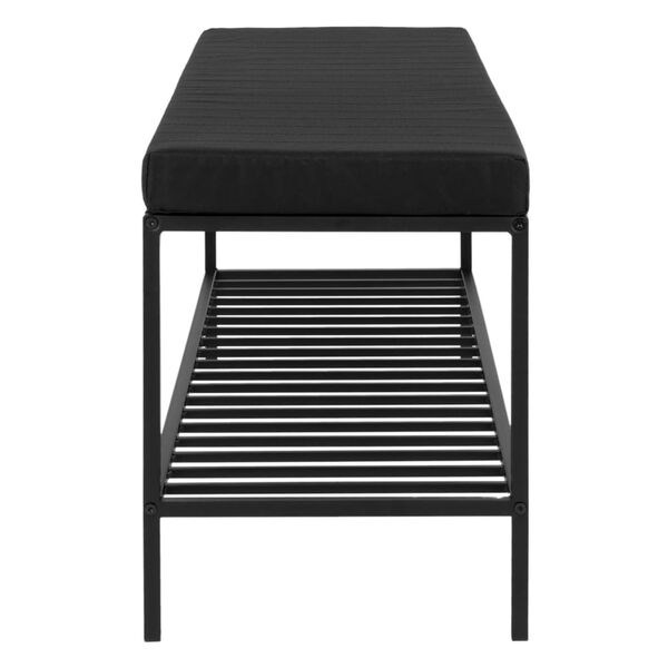 House Nordic Bench Avery with Shelf and Cushion Black
