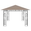 vidaXL Gazebo with Mosquito Net&LED String Lights 4x3x2.73 m Taupe