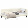 vidaXL Corner Bed Frame with Headboard Cream 90 x 190 cm Velvet