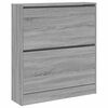 vidaXL Shoe Cabinet Grey Sonoma 80x21x87.5 cm Engineered Wood