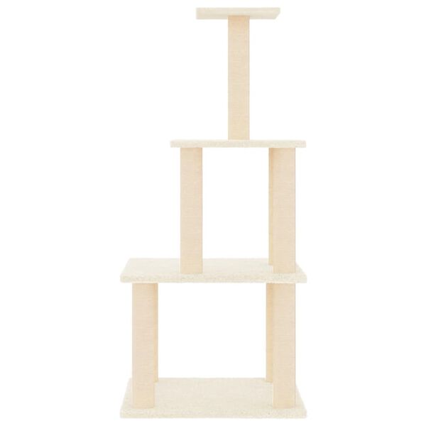 vidaXL Cat Tree with Sisal Scratching Posts Cream 111 cm