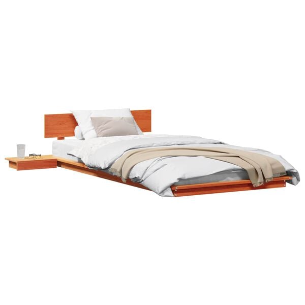 vidaXL Bed Frame Brown 90 x 200 cm Wood