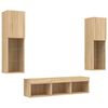 vidaXL 5 Piece TV Wall Units with LED Sonoma Oak Engineered Wood