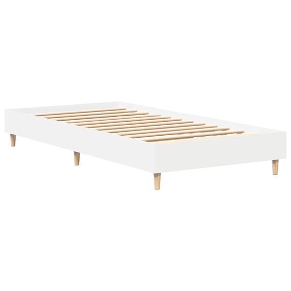 vidaXL Bed Frame No Mattress White 90x200 cm Engineered Wood