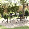 vidaXL Garden Dining Set Folding 5 pcs Black Powder-Coated Steel