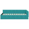 vidaXL Corner Bed Frame with Headboard Turquoise 90 cm x 200 cm Velvet