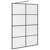 vidaXL Walk-in Shower Wall with Clear ESG Glass 140x195 cm Black