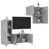 vidaXL 4 Piece TV Wall Units Concrete Grey Engineered Wood