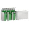 vidaXL Wheelie Bin Storage for 6 Bins Silver 408 x 77.5 x 115.5 cm