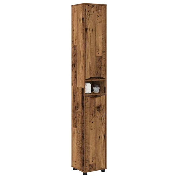 vidaXL Bathroom Cabinet Old Wood 30.5 x 30 x 195 cm Engineered Wood
