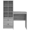 vidaXL Desk with Drawer 2 pcs Grey Sonoma