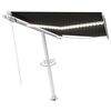 vidaXL Manual Retractable Awning with LED 300x250 cm Anthracite