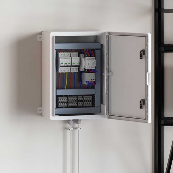 vidaXL Control Cabinet Grey 42 x 19.5 x 50 cm ABS Plastic