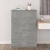 vidaXL Chest of Drawers Concrete Grey 71x35x108 cm Engineered Wood