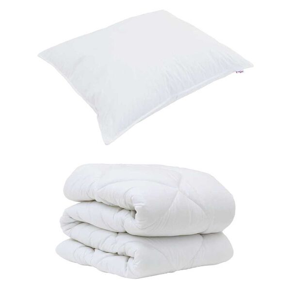 vidaXL Duvet with Pillow 2 pcs White Microfiber