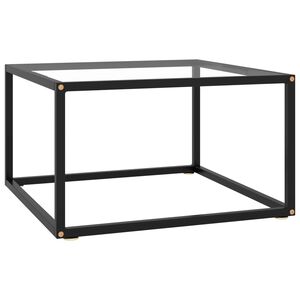 vidaXL Coffee Table Black with Tempered Glass 60x60x35 cm