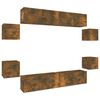 vidaXL 8 Piece TV Cabinet Set Smoked Oak Engineered Wood