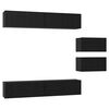vidaXL TV Cabinet Set 6 pcs Black Oak Engineered Wood