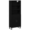 vidaXL Highboard 2 pcs Black Oak Engineered Wood