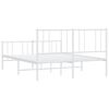 vidaXL Metal Bed Frame without Mattress with Footboard White 140x190cm