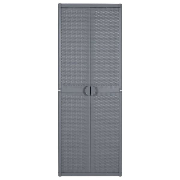 vidaXL Garden Storage Cabinet Grey 65x45x172 cm PP Rattan