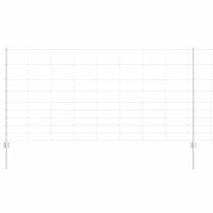 vidaXL Outdoor Wild Fence with Posts 50 x 1.2 m Galvanised Steel Mesh