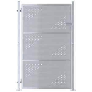 vidaXL Garden Gate 85 x 144 cm Stainless Steel Silver Lockable