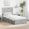 vidaXL Bed Frame Concrete Grey 100 x 200 cm Engineered Wood