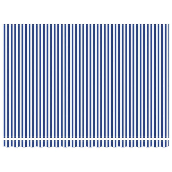 vidaXL Retractable Awning Manual Blue and White 450 x 300 cm