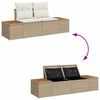 vidaXL Garden Sofa Beige 184 x 62 x 85cm Poly Rattan